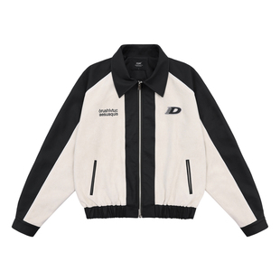 FDR 国潮美式麂皮撞色飞行夹克外套男女春春季高街情侣上衣棒球服