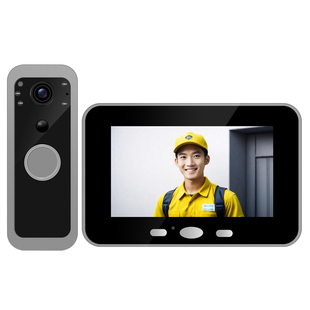可视门铃带显示屏幕免打孔无线无需wifi电子猫眼摄像头家用监控