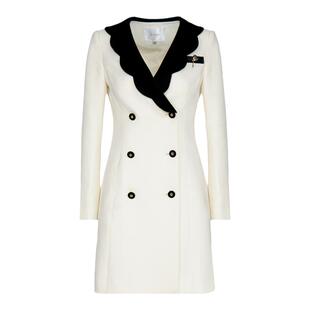 ON＆ON/安乃安【高智流光风】26春季法式复古丝绒翻领小香连衣裙