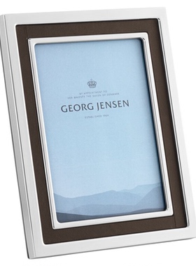 新品 丹麦georg jensen乔治杰生相框曼哈顿不锈钢皮革轻奢礼物正