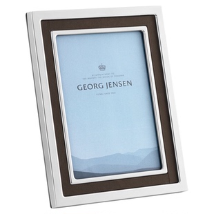 新品 丹麦georg jensen乔治杰生相框曼哈顿不锈钢皮革轻奢礼物正