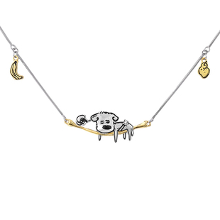 无力小狗 骨头纯银项链不掉色原创小众设计高级感锁骨链2024新款