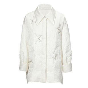 MAXRIENY肌理感星星钉珠新颖衬衫式羽绒服外套