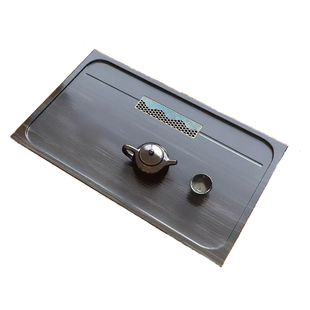 茶桌茶盘嵌入式面板乌金石大理石火烧石盖板定制茶台内嵌石板石盘