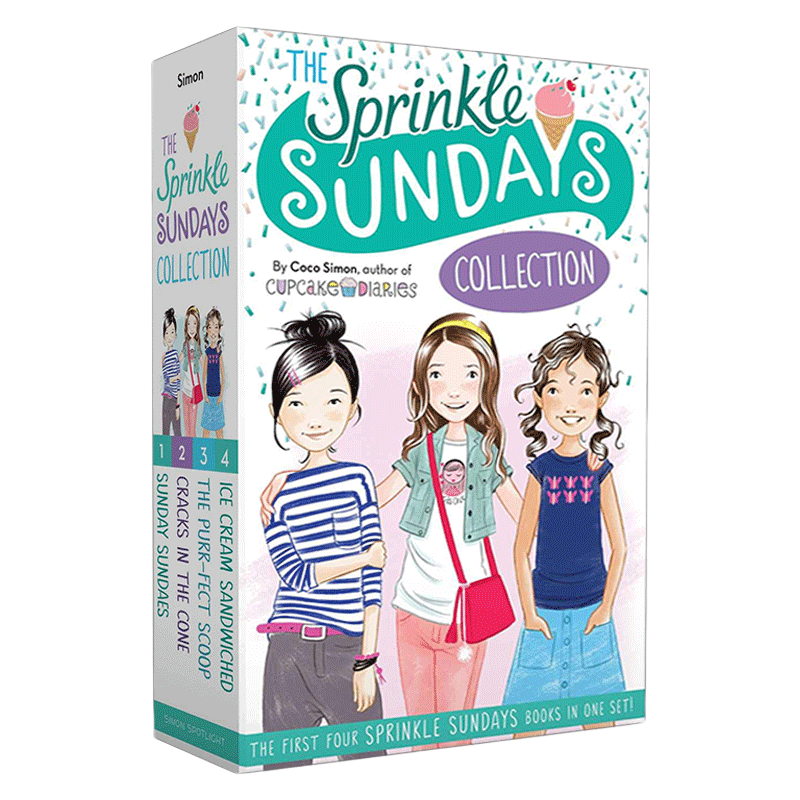 英文原版 The Sprinkle Sundays Collection 周末甜蜜日4册套装 儿童英文小说阅读章节书 闺蜜姐妹校园友情青春 英文版 进口英语