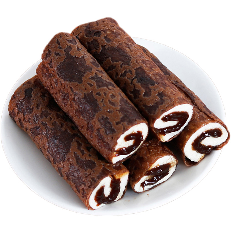 爆浆黑巧克力蛋皮卷吐司