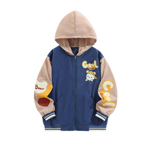 儿童罩衣秋冬套棉服防水防脏外套围裙男童外穿帅气连帽拉链款护衣