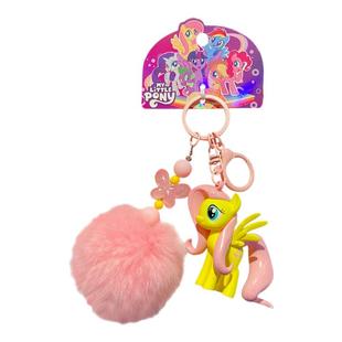 小马宝莉毛球扣挂件女可爱柔柔玩偶公仔钥匙链包挂饰装饰吊件周边
