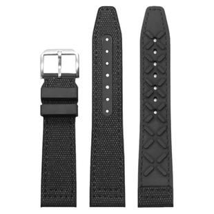 适配万国飞行员手表带IW389401 IW389404帆布尼龙氟橡胶表链20mm