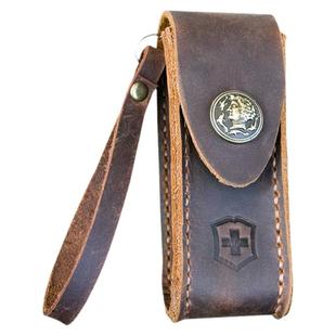 刀套 瑞士军刀皮套保护套纯手工真皮头层牛皮折叠刀折刀刀鞘皮鞘