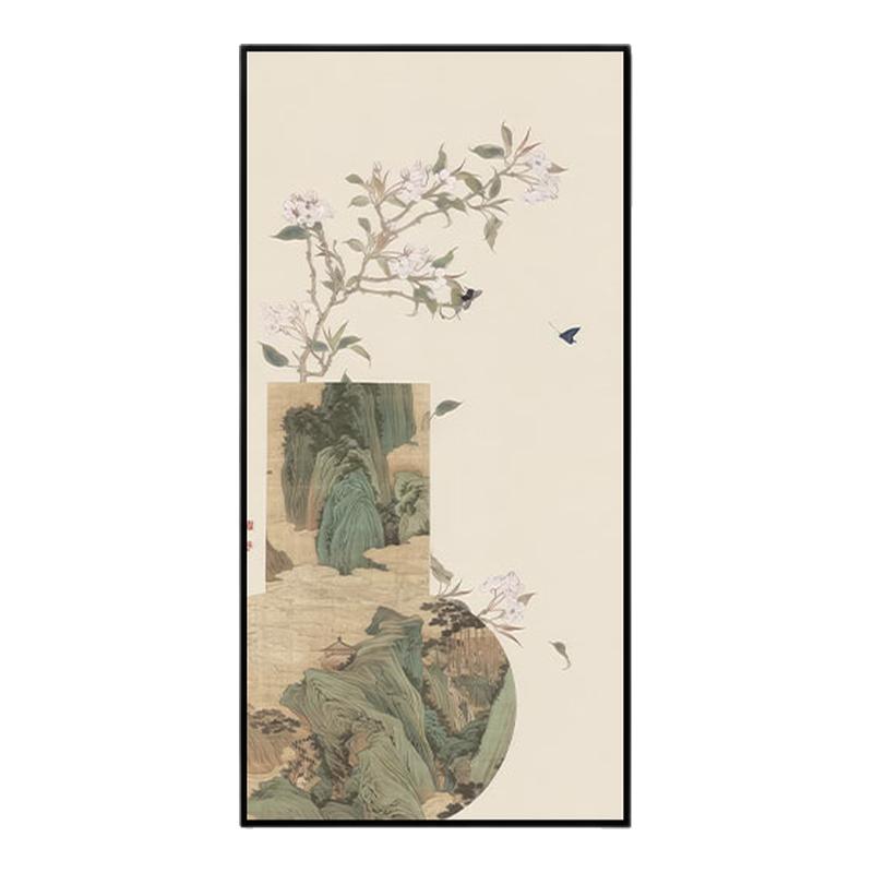 茶楼酒店玄关大厅新中式软装挂画