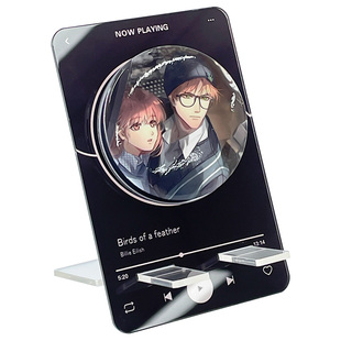 谷美吧唧托旋转音乐唱片支架亚克力创意58mm徽章谷子周边展示架