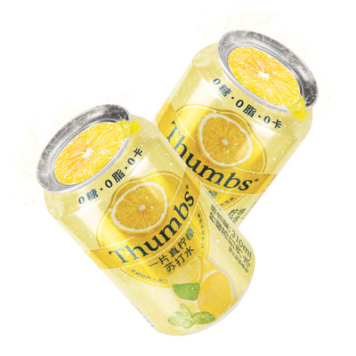 Thumbs一片真柠檬苏打汽水饮料