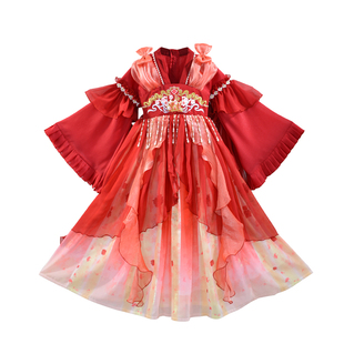 汉服女童2026新款春秋中国风小女孩唐装女元宵节服装儿童古装春装