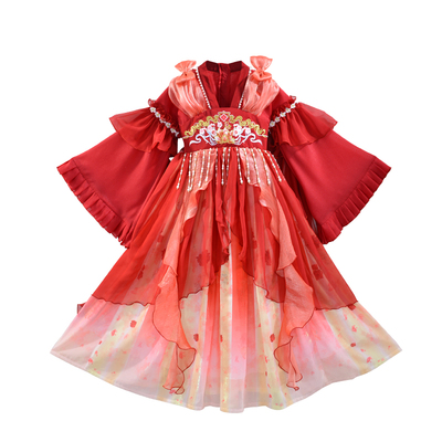 汉服女童2026新款春秋中国风小女孩唐装裙子女儿童古装公主裙春装