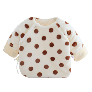 新生儿保暖加厚棉衣服初生婴儿和尚服纯棉0-3个月上衣秋冬季全背