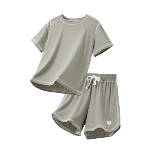 『软糯舒适』夏季儿童莫代尔睡衣男童短袖套装青少年运动套装女童