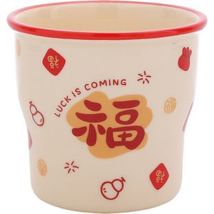 新年礼物马克杯陶瓷水杯家用喜庆红色杯子伴手礼复古咖啡杯高颜值