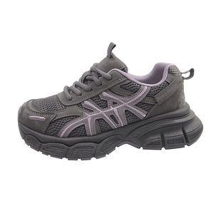 超火爆款厚底老爹鞋女增高显脚小2026新款春秋灰色运动休闲阿甘鞋