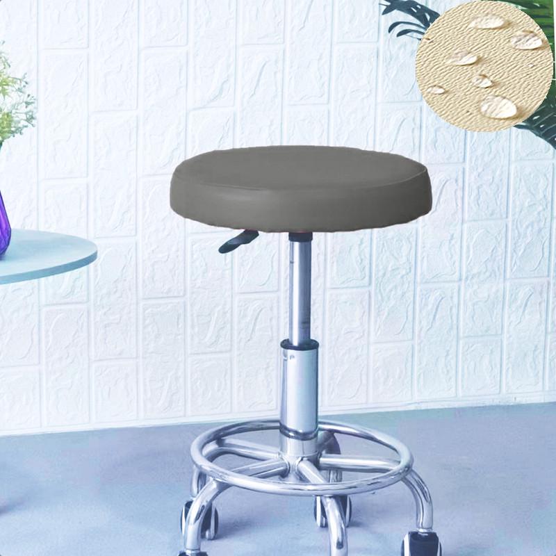 防水皮革弹力圆形凳子套罩椅子套美容酒吧台美发座小坐垫高脚升降