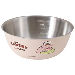 川岛屋&lulu猪联名 不锈钢盆食品级拌菜料理盆家用烘焙揉面和面盆