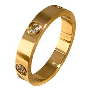 钛钢可洗澡简约大方钛钢戒指女时尚is潮小众设计精致装饰指环对戒