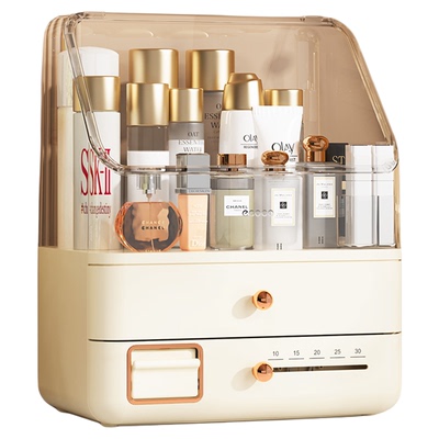 ecoco化妆品收纳盒防尘定时大容量化妆箱桌面整理盒护肤品置物架