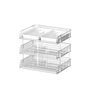 学生桌面收纳盒文件收纳架书桌置物架学习长方形透明a4书本整理盒