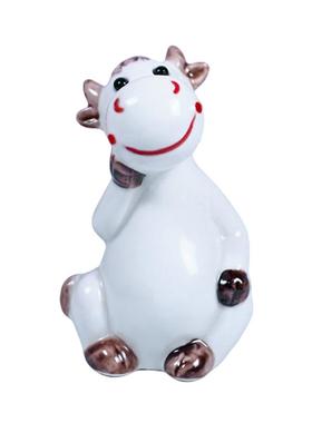 陶瓷招财卡通小牛摆件办公室客厅