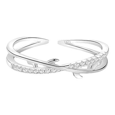 枝芽素圈戒指开口食指戒百搭指环