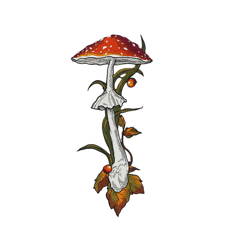 咖沫趣味蘑菇重工刺绣免打结领带