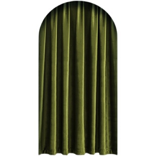 定制试衣间门帘服装店高级丝绒换衣帘橄榄绿网红家用全遮光门帘