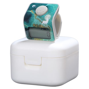 新款电子智能手按小仟计+充电念数计数器非蓝牙夜光戒指点记数器