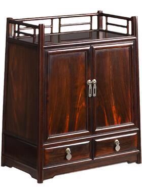 天纵大红酸枝茶边柜茶室客厅