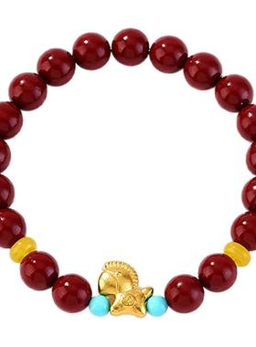 卡洛美骏马载金手串女马年本命年平安手串小众设计感气质简约手链