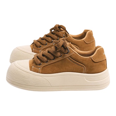 环球板鞋女鞋厚底增高学生防滑系带四季通用低帮鞋圆头休闲运动鞋