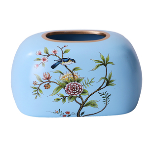 纸巾盒摆件客厅抽纸餐巾创意陶瓷北欧风格餐桌轻奢风茶几ins纸抽