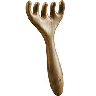 初心天然檀木鹿角头部按摩经络梳子养生头疗五爪头皮刮痧疏通神器