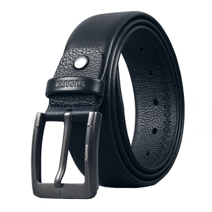 啄木鸟真皮男士腰带头层软牛皮商务休闲针扣皮带男高端简约男裤带