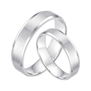 奢珠_简 铂金对戒情侣款素圈PT950白金男士求婚结婚戒指女正品