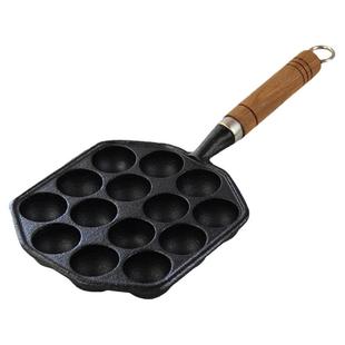 无涂层铸铁章鱼小丸子烤盘家用不粘锅烧鹌鹑蛋模具韩式烤盘电磁炉