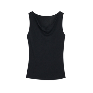 pusumede 极简韵调 荡领吊带背心女夏外穿气质无袖针织T恤上衣