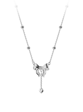 晚舟s999足银在逃公主蝴蝶结项链