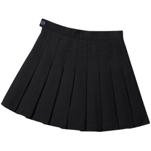 黑色百褶裙a字半身裙百搭遮肚女春夏修身高腰西装料防走光小短裙