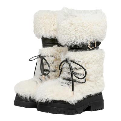 【白鹿同款】BLOCCO5女靴冬ALL ROUND内里加绒保暖毛毛靴原创