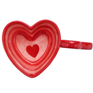 爱心马克杯陶瓷网红情侣水杯甜品杯高级感创意咖啡杯早餐杯办公室