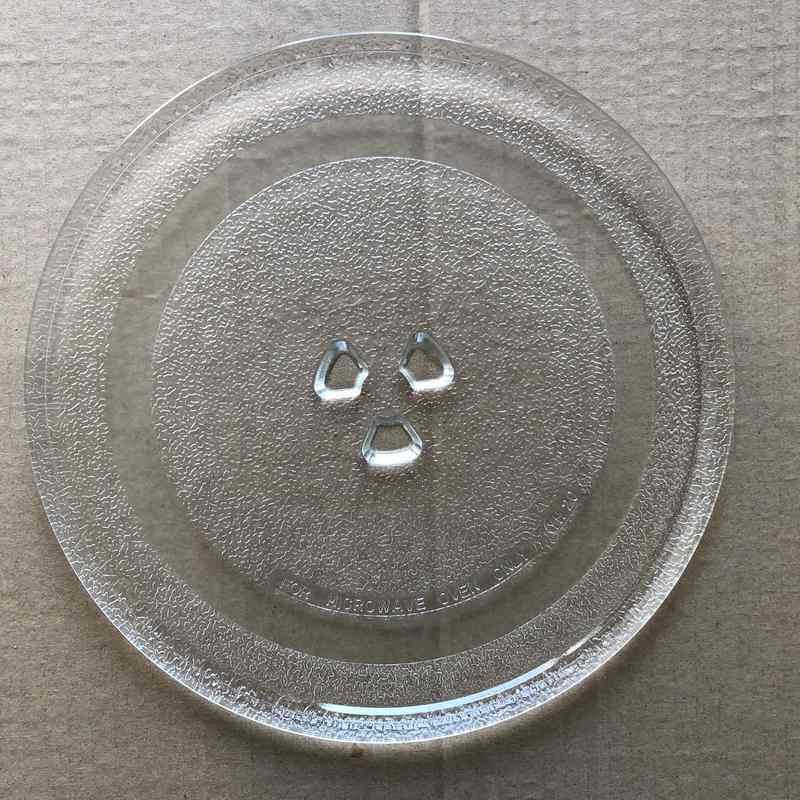 厂家直销微波炉玻璃转盘微波炉玻璃24.5CM托盘三角盘子中心直径