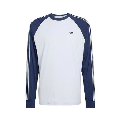 阿迪达斯三叶草男装2026春三条纹撞色纯棉休闲运动长袖T恤 KV4447