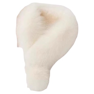 法式带球款仿皮草加绒毛领配大衣保暖小巧围巾毛茸茸小香护颈围脖