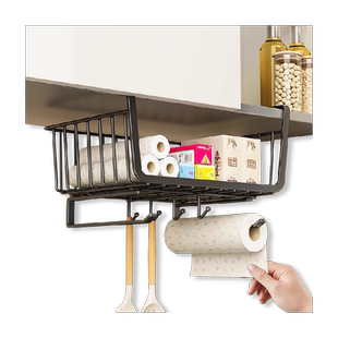 厨房置物架橱柜下挂架收纳悬挂吊柜下纸巾架分层置物架挂架子